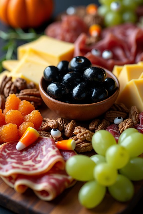 ghoulish halloween grazing board