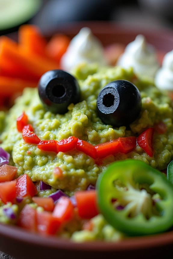 ghoulish halloween guacamole delight