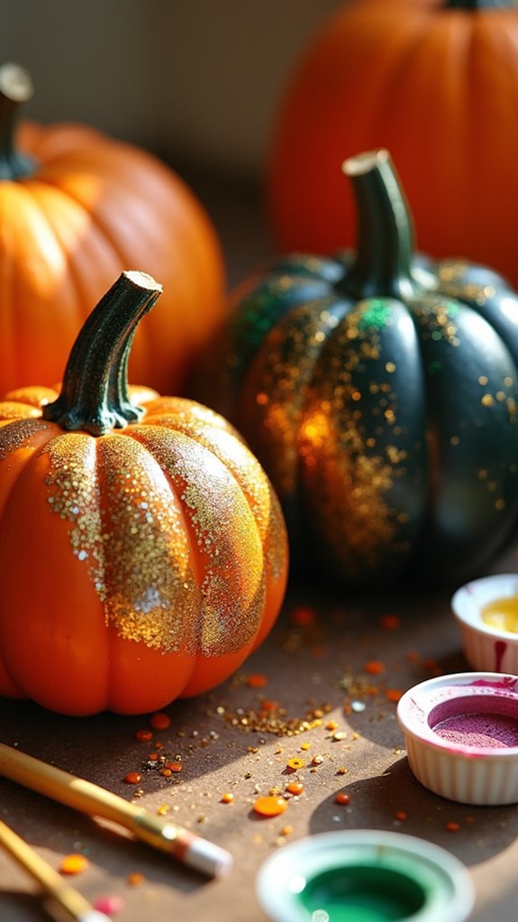 glittery pumpkin decor ideas