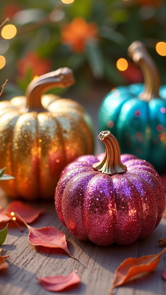 glittery pumpkin decorating fun