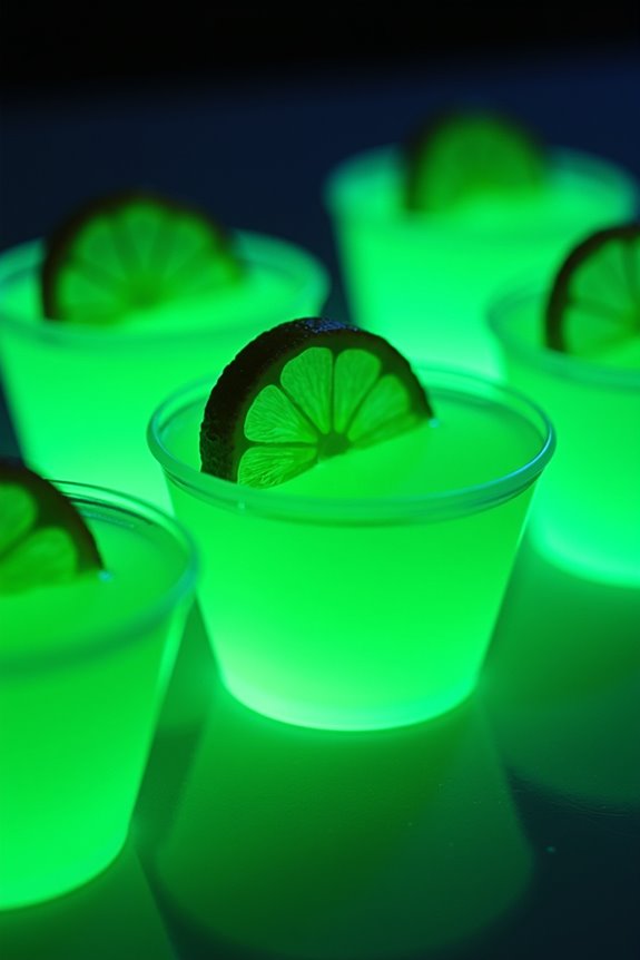 glowing lime jello shots