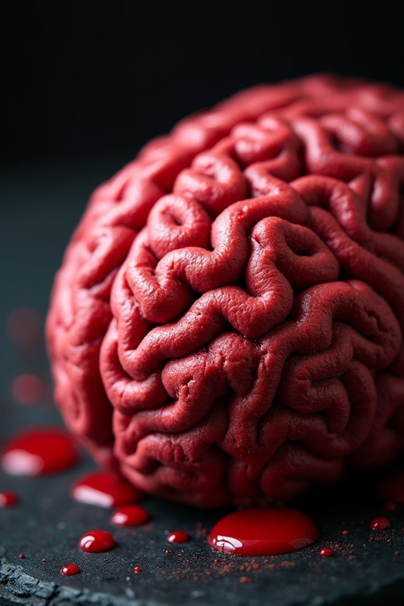 gory halloween brain cake