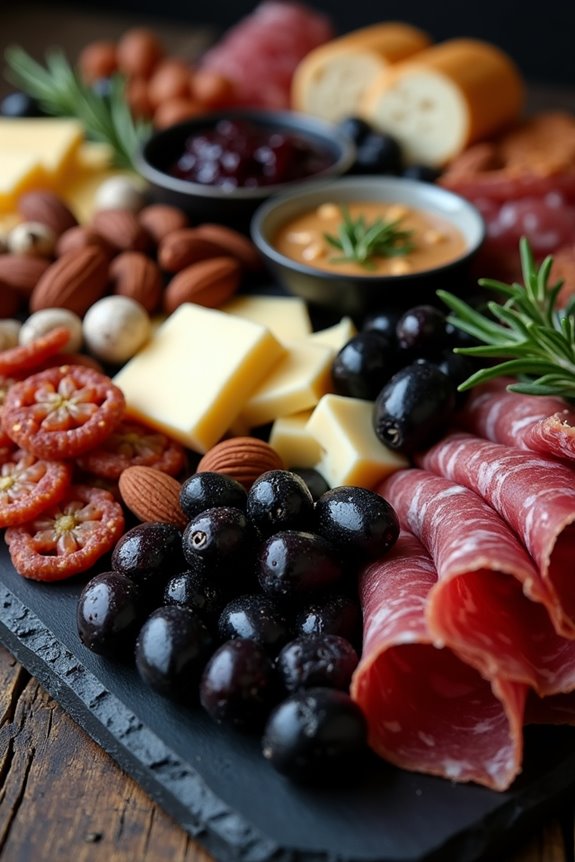 gothic themed charcuterie board