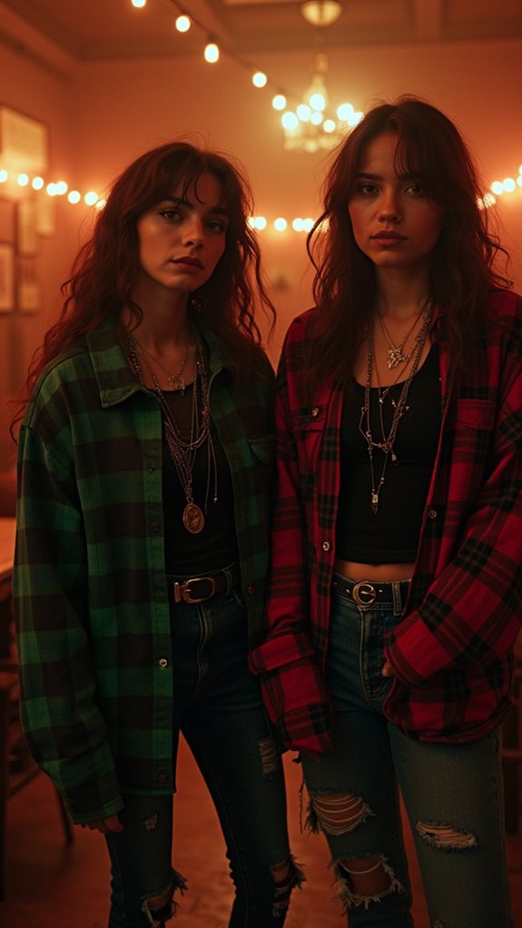 grunge halloween flannel docs band tees