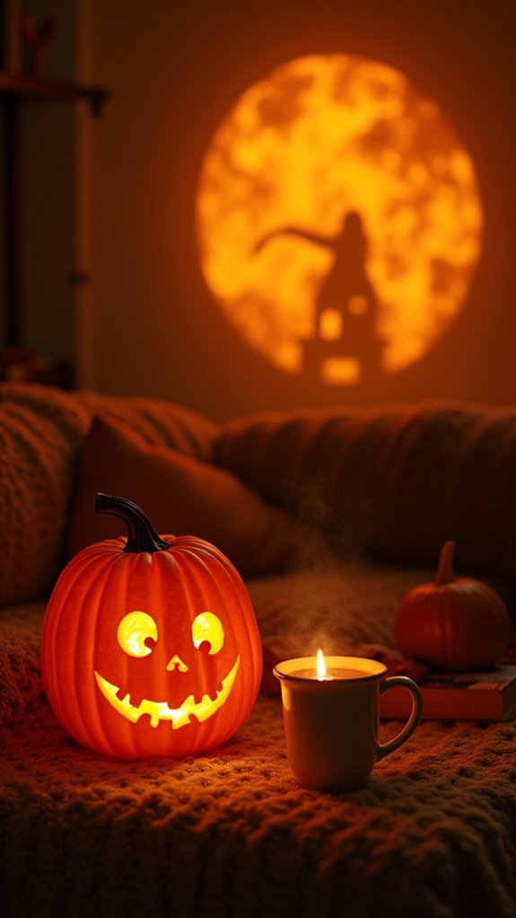 halloween ambiance with projector