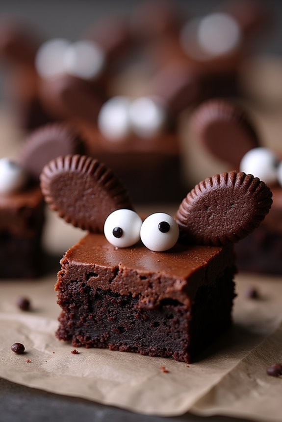 halloween batty brownie bites