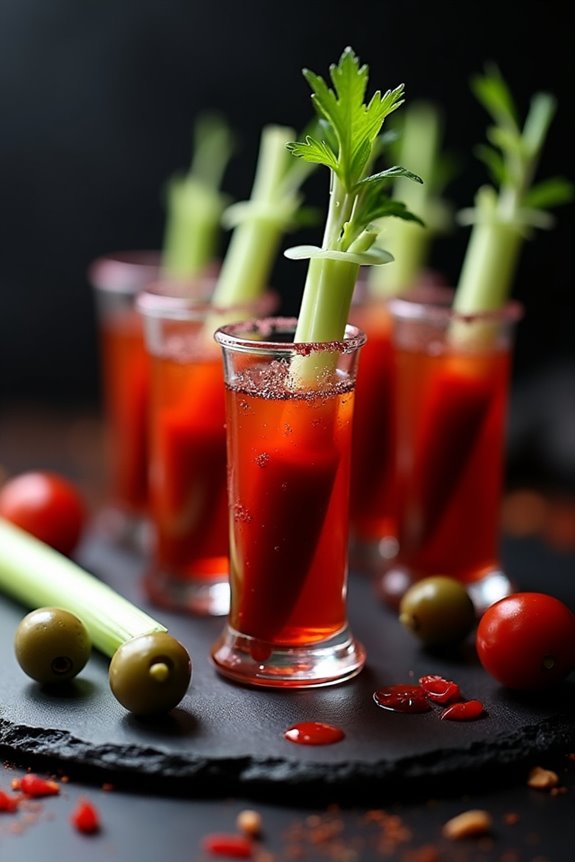 halloween bloody mary shots
