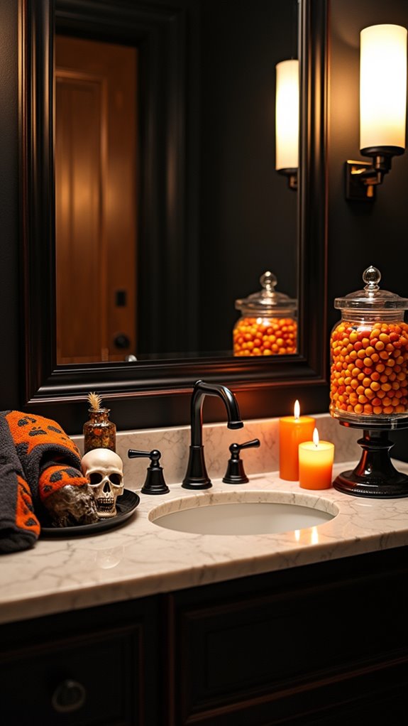 halloween candy station setup