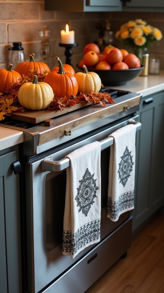 halloween kitchen towel decor