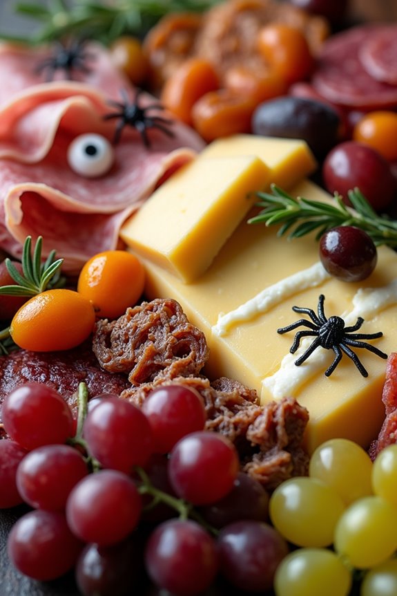 halloween meat and mustard board
