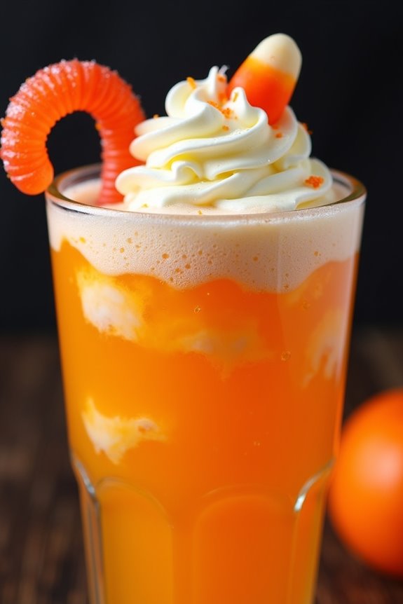 halloween orange soda float