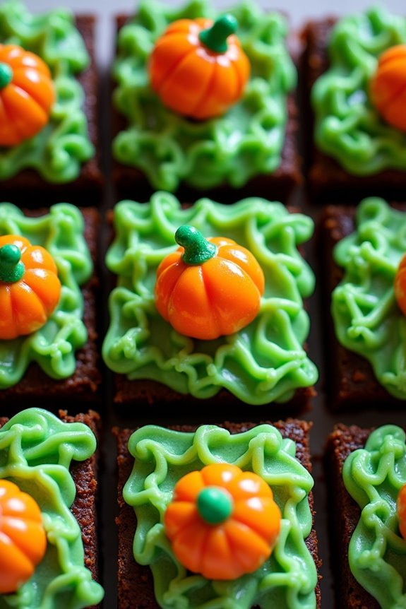 halloween pumpkin patch brownies