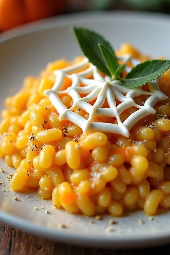 halloween pumpkin sage risotto