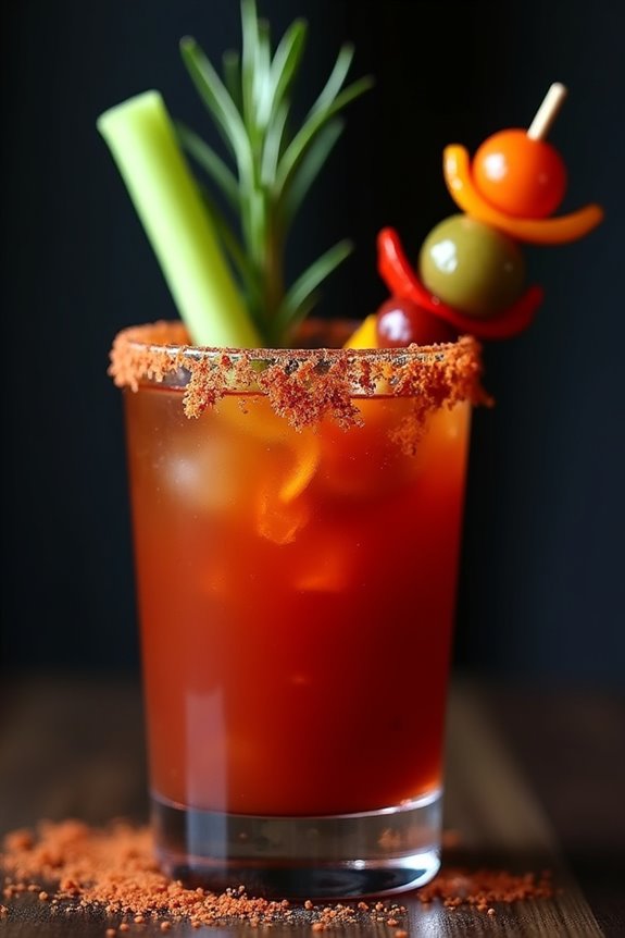 halloween themed bloody mary cocktail