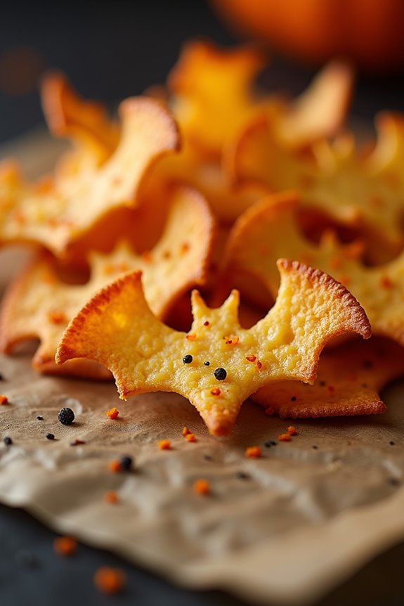 halloween themed cheese crisps