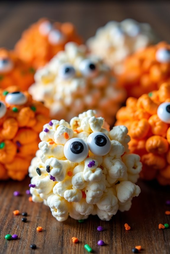 halloween themed popcorn treats