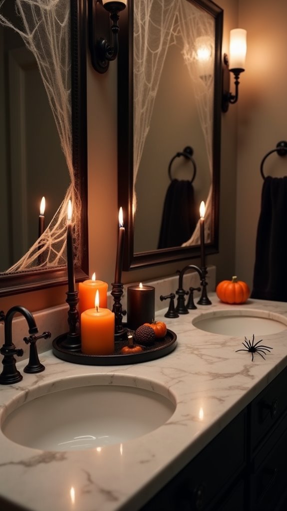 haunted halloween candle display