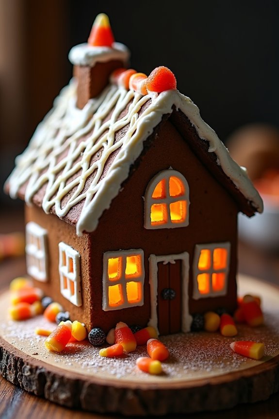 haunted house gingerbread cake