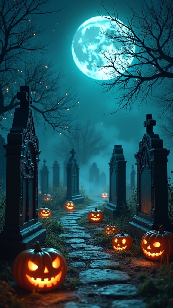 illuminated tombstones for halloween