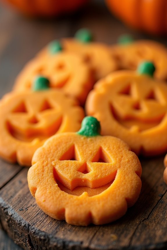 jack o lantern shortbread cookies