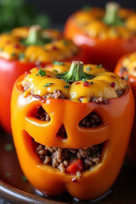 jack o lantern stuffed peppers