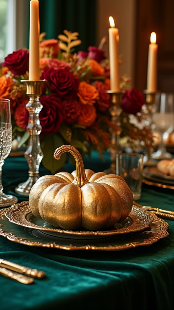 luxe metallic halloween decor