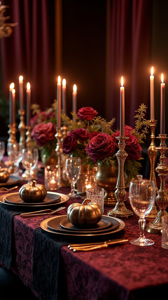 luxe metallic halloween decor
