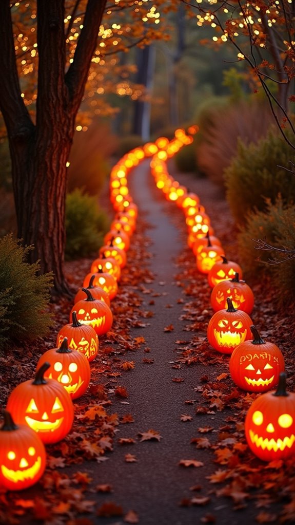 magical autumn illuminated pathway