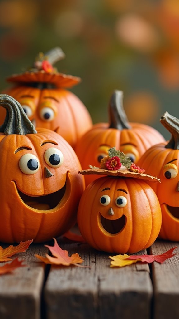 miniature pumpkin family decorations