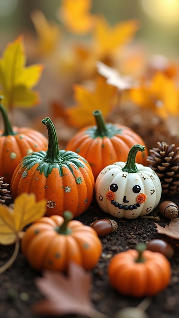 miniature pumpkin garden display