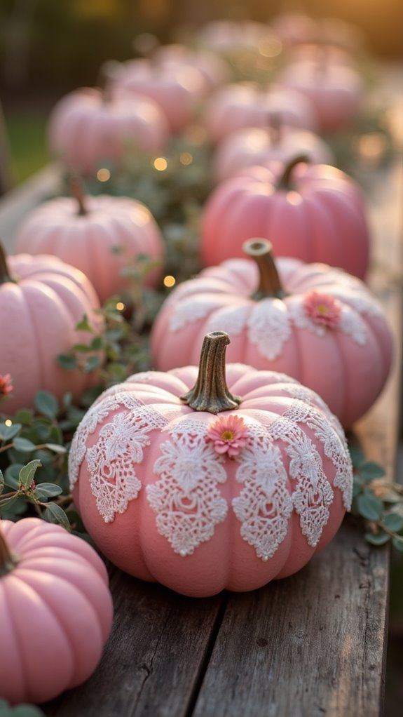 modern pink pumpkin decor