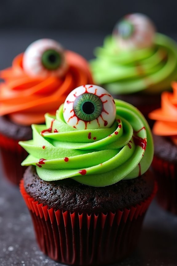 monster themed halloween cupcakes