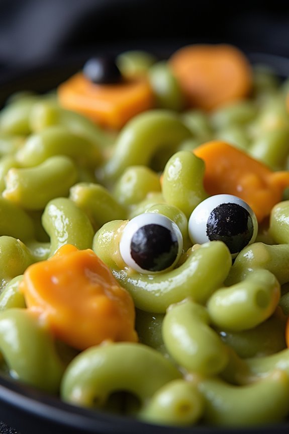 monster themed macaroni delight