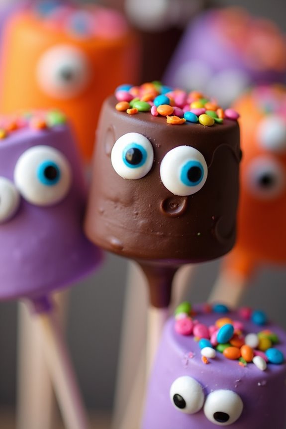 monster themed marshmallow treats