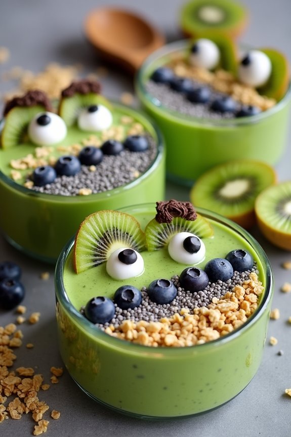 monster themed nutritious breakfast bowls