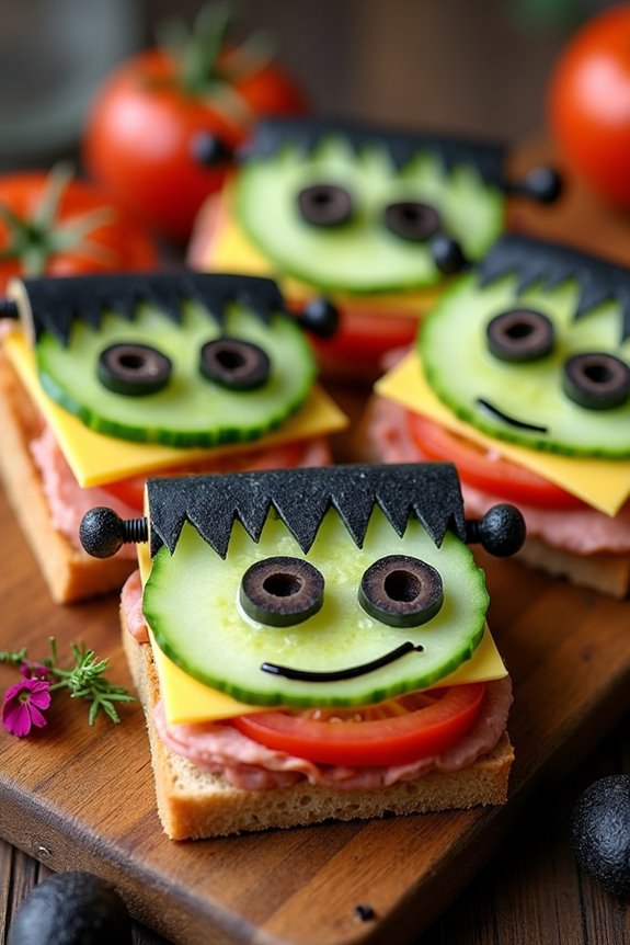 monstrous halloween sandwich treats