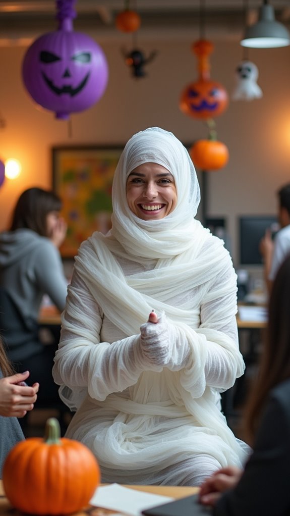 mummy costume office fun