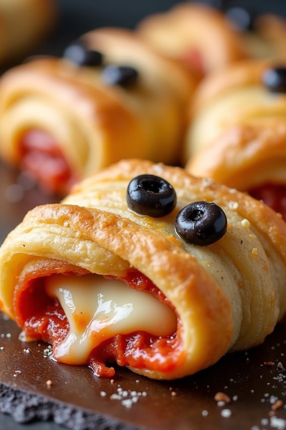 mummy wrapped pizza rolls