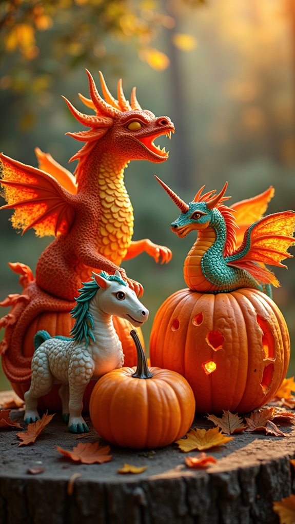 mythical pumpkin creature decorations
