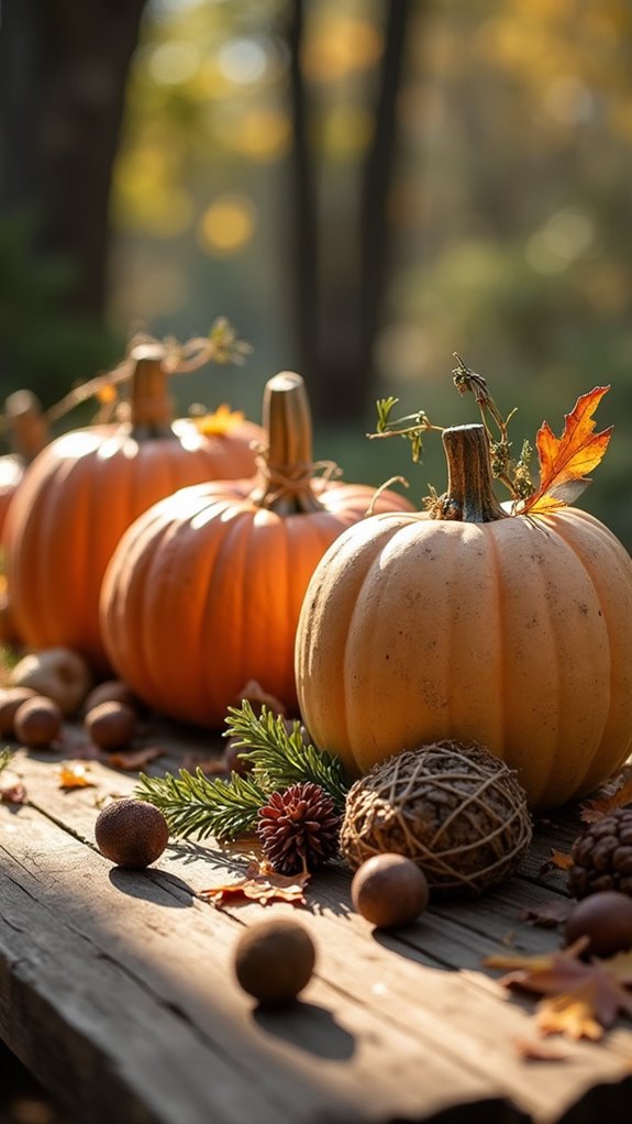nature inspired pumpkin arrangements
