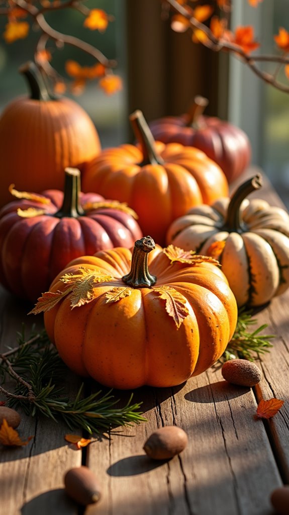 nature inspired pumpkin decoration