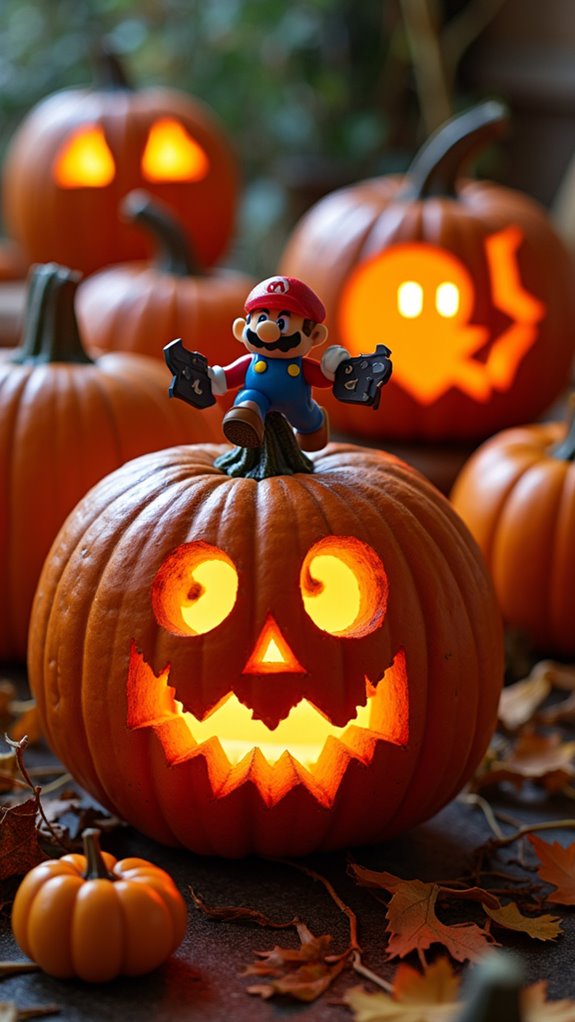 nostalgic pixelated pumpkin designs