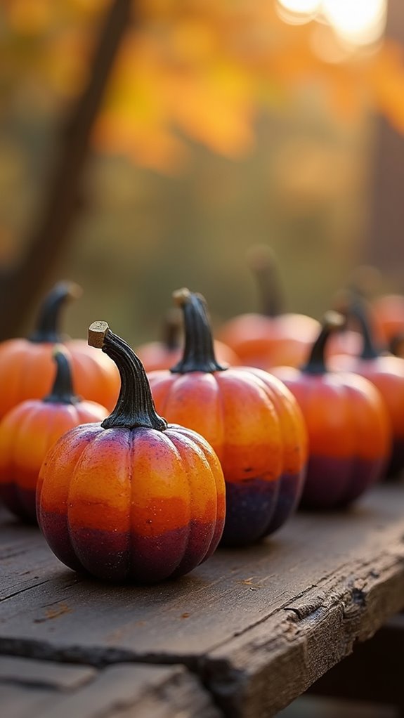 ombre sunset pumpkin decor