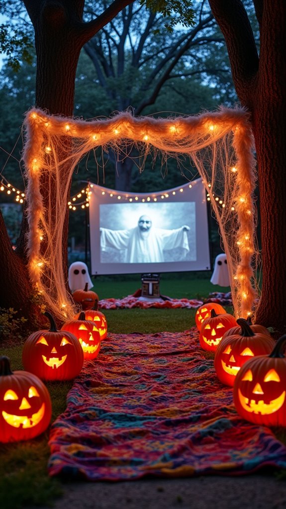 outdoor halloween movie night