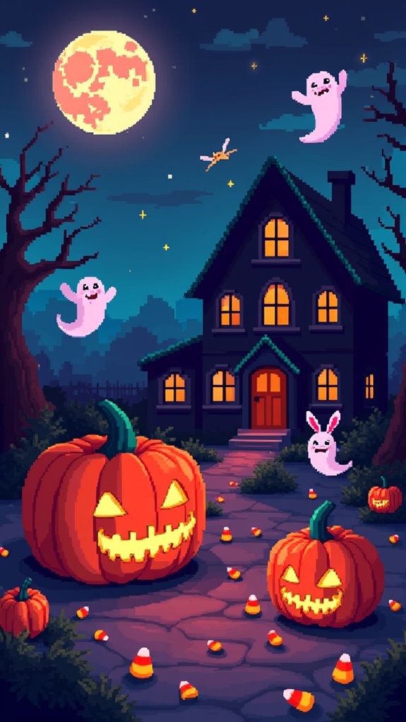 pixelated halloween gaming fun