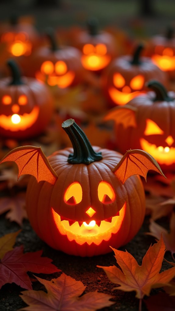 playful bat jack o lantern