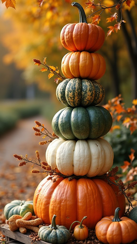 playful fall pumpkin display