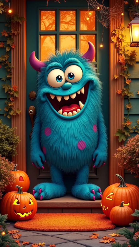 playful halloween door mats