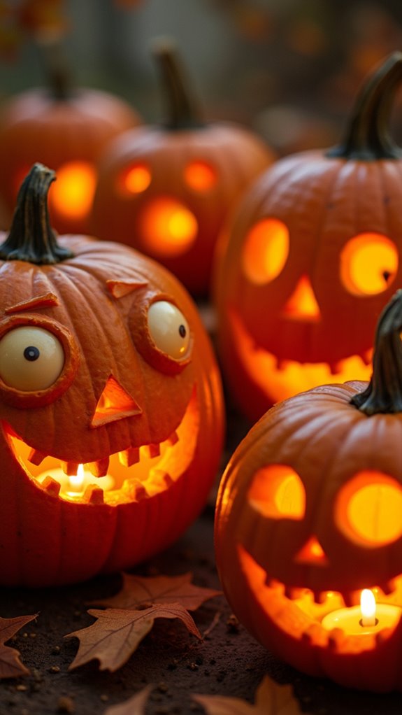 playful halloween monster faces