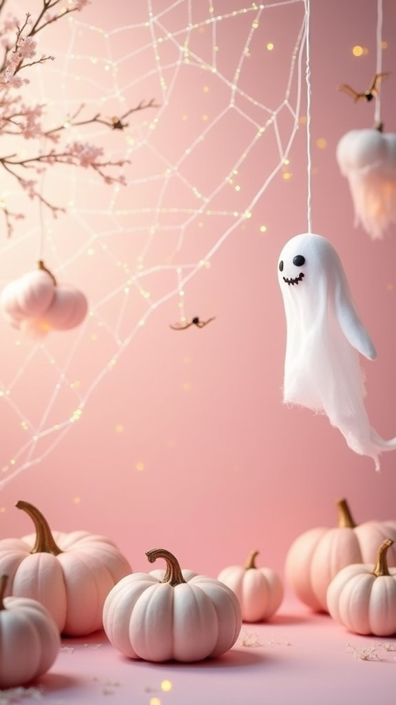 playful pink halloween decor